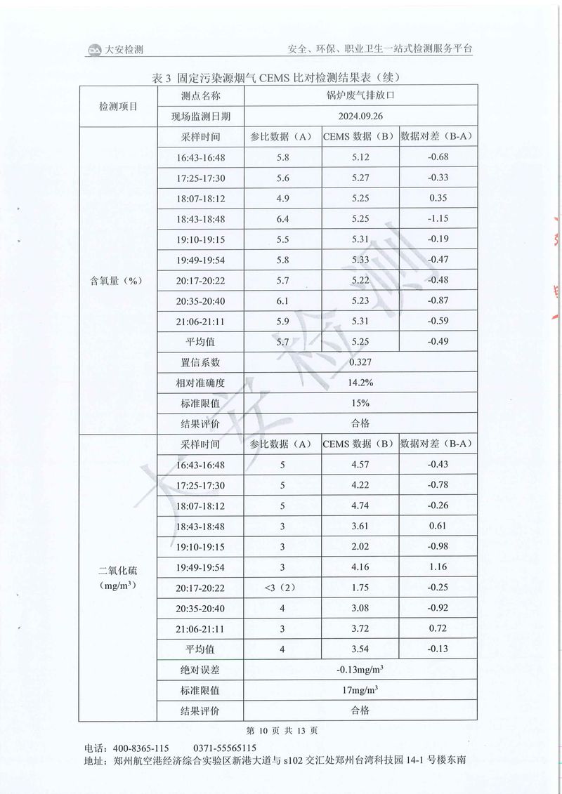 新乡市三鑫科技有限公司-废气在线比对-11